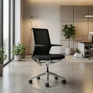 Plaza Ergonomic Meeting Chair | Black Mesh Chair