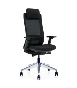EVL-002A High Back Mesh Ergonomic Chair - Black Mesh Back and Fabric Seat