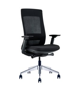 EVL-002B Mid Back Mesh Ergonomic Office Chair - Black Mesh Back Fabric Seat