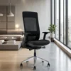 M - EVL-002B Mid Back Mesh Ergonomic Office Chair – Black Mesh Back Fabric Seat