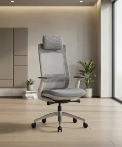 EVL-004A High Back Mesh Ergonomic Office Chair - White Frame