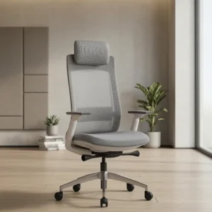 EVL-004A High Back Mesh Ergonomic Office Chair - White Frame