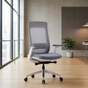 EVL-004B Mid Back Mesh Ergonomic Chair - White Frame