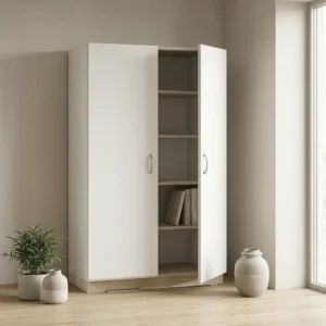Tall Office Storage Cabinet Dubai 2 Compartments, 4 Adjustable Shelves