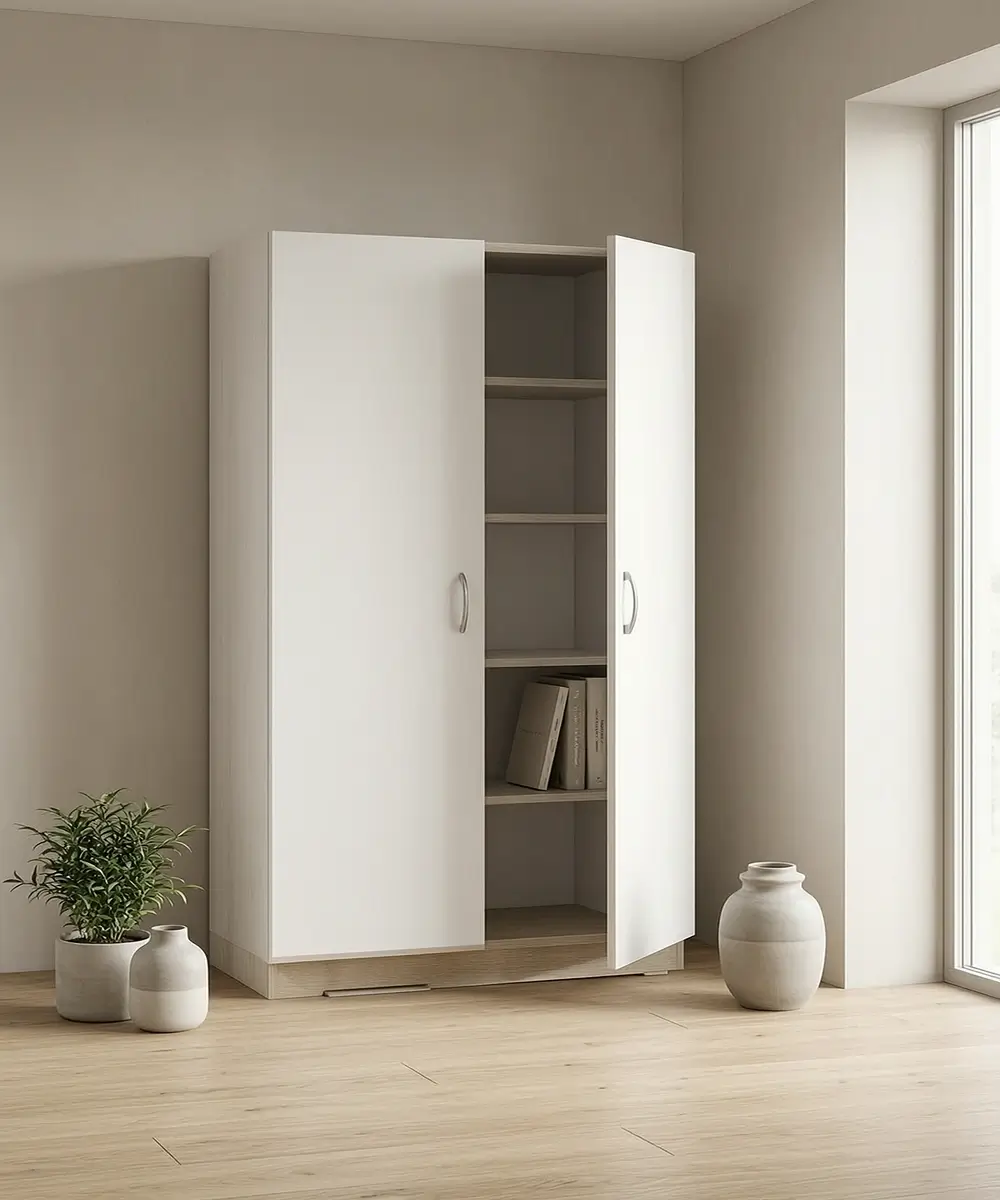 Tall Office Storage Cabinet Dubai 2 Compartments, 4 Adjustable Shelves