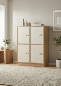 Two Compartment Office Locker Dubai - 4 Inset Doors, 18mm MDF Melamine Laminate