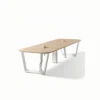 24MM TOP HALF CIRCLE MEETING TABLE WITH INCLINED LOOP LEGS FOR 8 PEOPLE 1 Half Circle Meeting Table