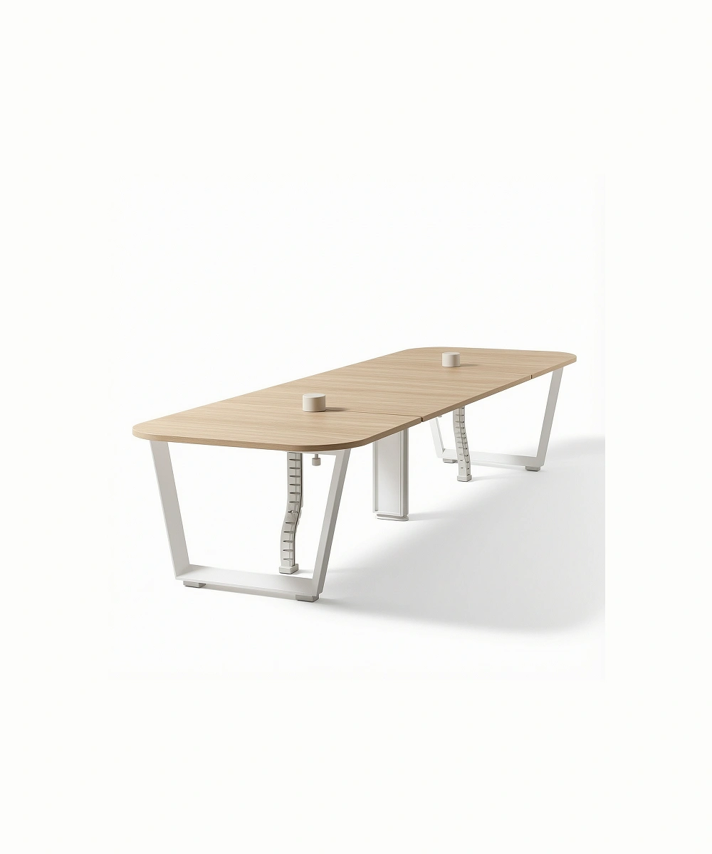 24MM TOP HALF CIRCLE MEETING TABLE WITH INCLINED LOOP LEGS FOR 8 PEOPLE 1 Half Circle Meeting Table