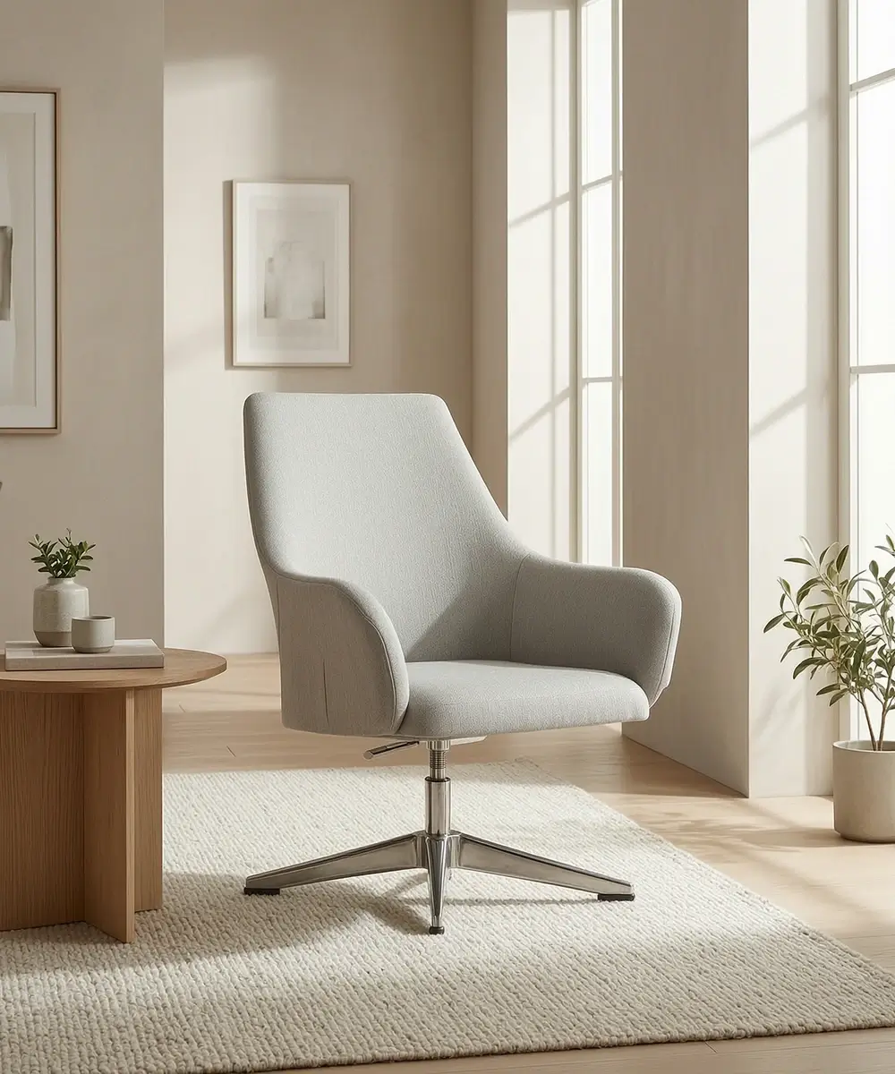 Arc Swivel Armchair - Mid Back Flat Swivel, Height Adjustable