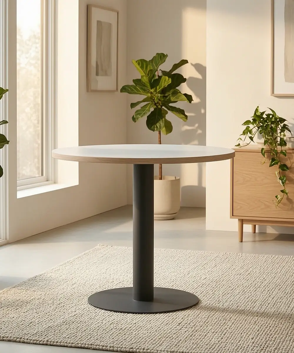 Circular Office Table - 24mm MDF Top with Stem Legs 760H