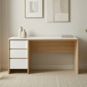 Office Desk Dubai - 24mm MDF Top, Modesty Panel, Fixed Storage and Grommet
