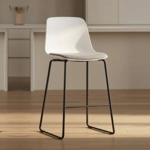 Mono Upholstered Bar Stool - Plastic Shell, Upholstered Seat, Sled Base 760mm