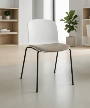 Mono Padded Seat Dining Chair - Upholstered Seat Pad, F30 Series Fabric