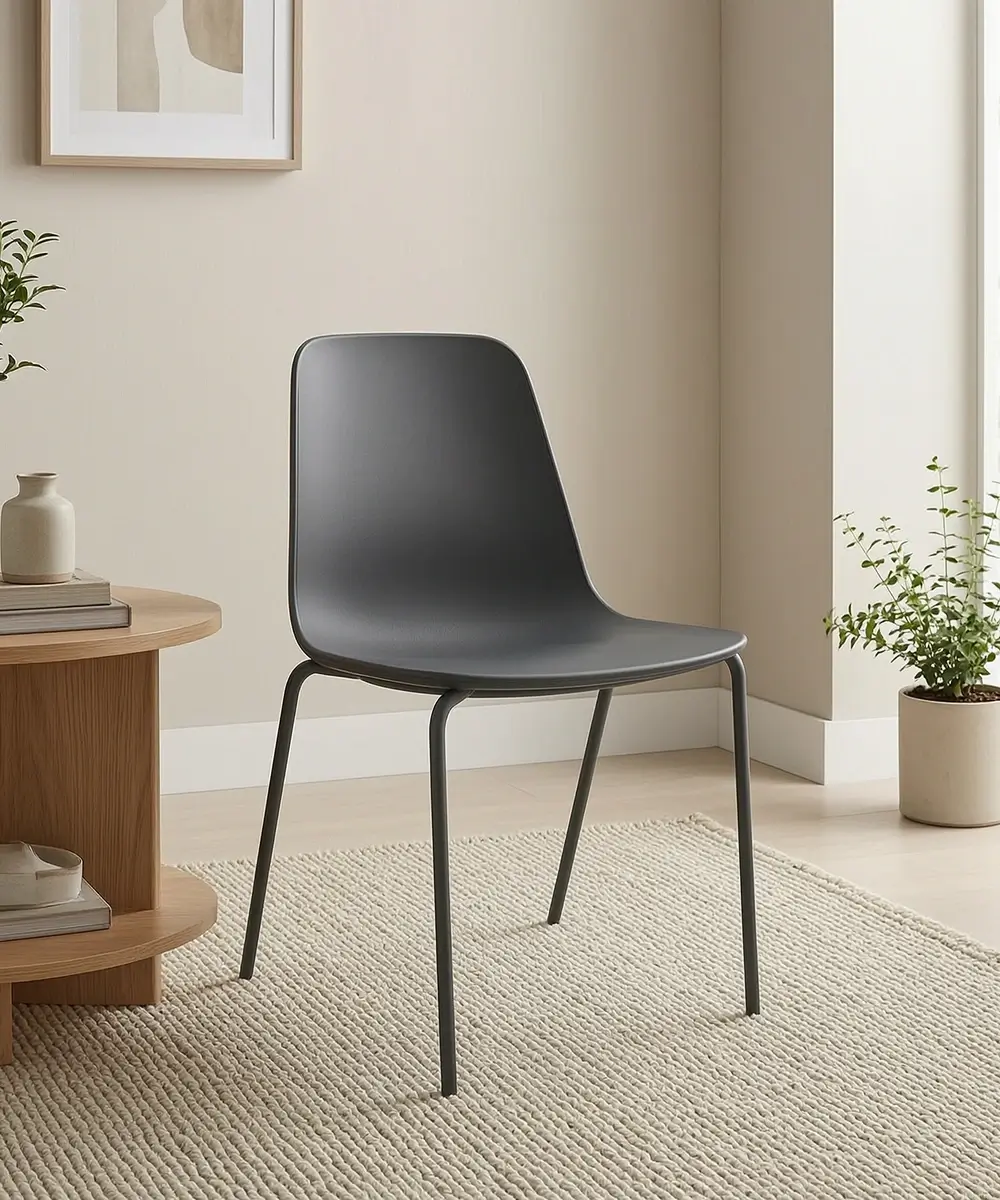 Mono Four Leg Shell Chair - Plastic Shell, 4-Leg Metal Base, Multiple Colour Options