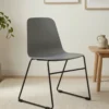 Mono Shell Stool, sled - Base (Black), Shell (Grey)