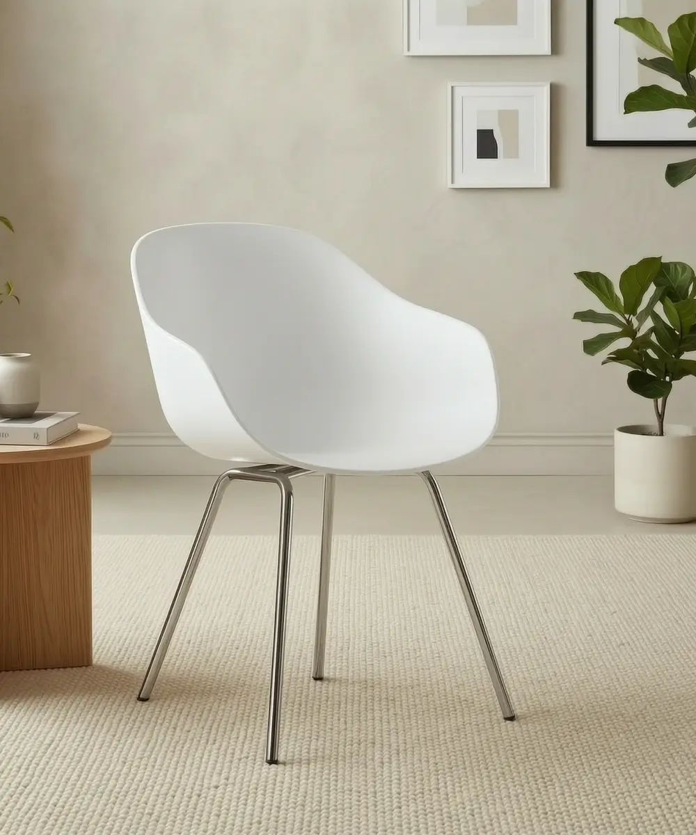 Orla Designer Shell Chair Shell Seat, 4-Leg Metal Base, Multiple Colour Options