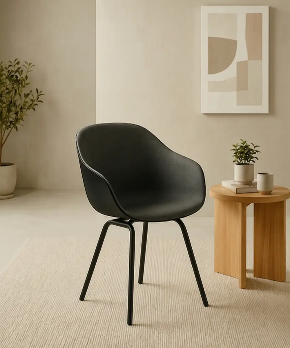 Orla Chair Front Upholstered - Base (Black) Shell (Black)