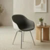 Orla Chair Front Upholstered - Base (Chrome) Shell (White