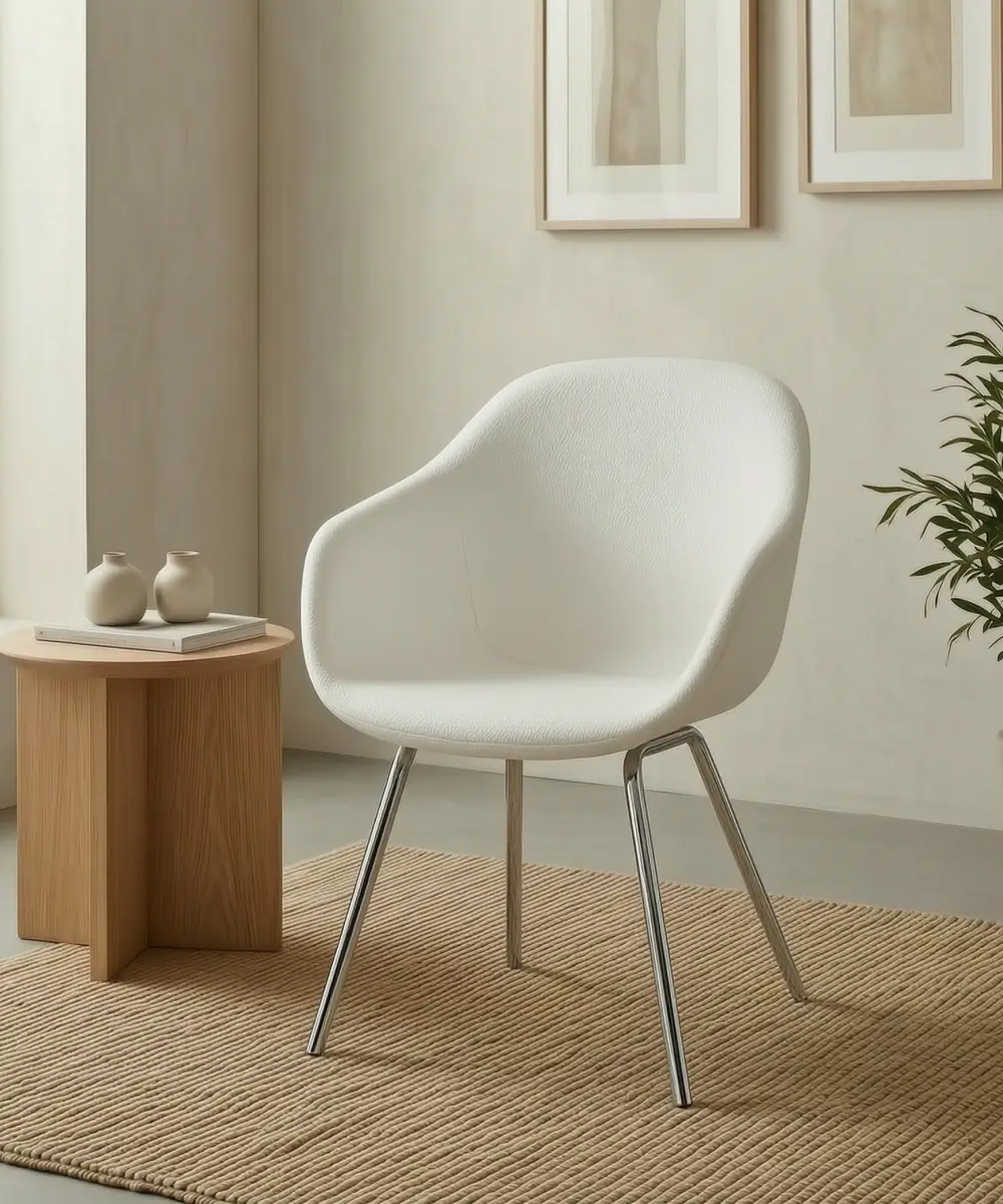 Orla Chair - Fully Upholstered Chair, High Density Foam, 4-Leg Chrome Base