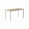 RECTANGULAR MDF TOP 24mm WITH ROUND METAL LEGS AND FIXED GLIDE W1800_D800_H760 1 Large Meeting Table