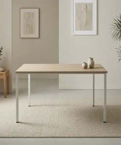 Rectangular MDF Large Meeting Table 1800mm - 24mm Top, Round Metal Legs, Fixed Glides 760H