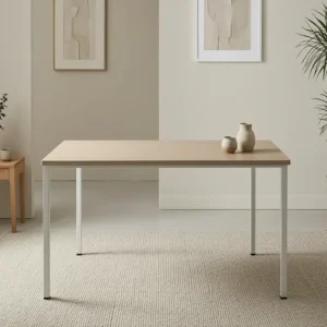 Rectangular MDF Large Meeting Table 1800mm - 24mm Top, Round Metal Legs, Fixed Glides 760H