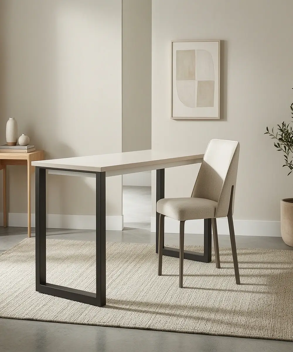 RECTANGULAR TABLE-24MM MDF TOP WITH LOOP LEGS - W1400_D700_H760 Office Table Loop Legs