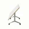 WOODEN RECTANGULAR TABLE WITH WRITABLE SURFACE TABLE TOP ON WHEELS, WITH FOLDABLE MECHANISM 1 Folding table on wheels