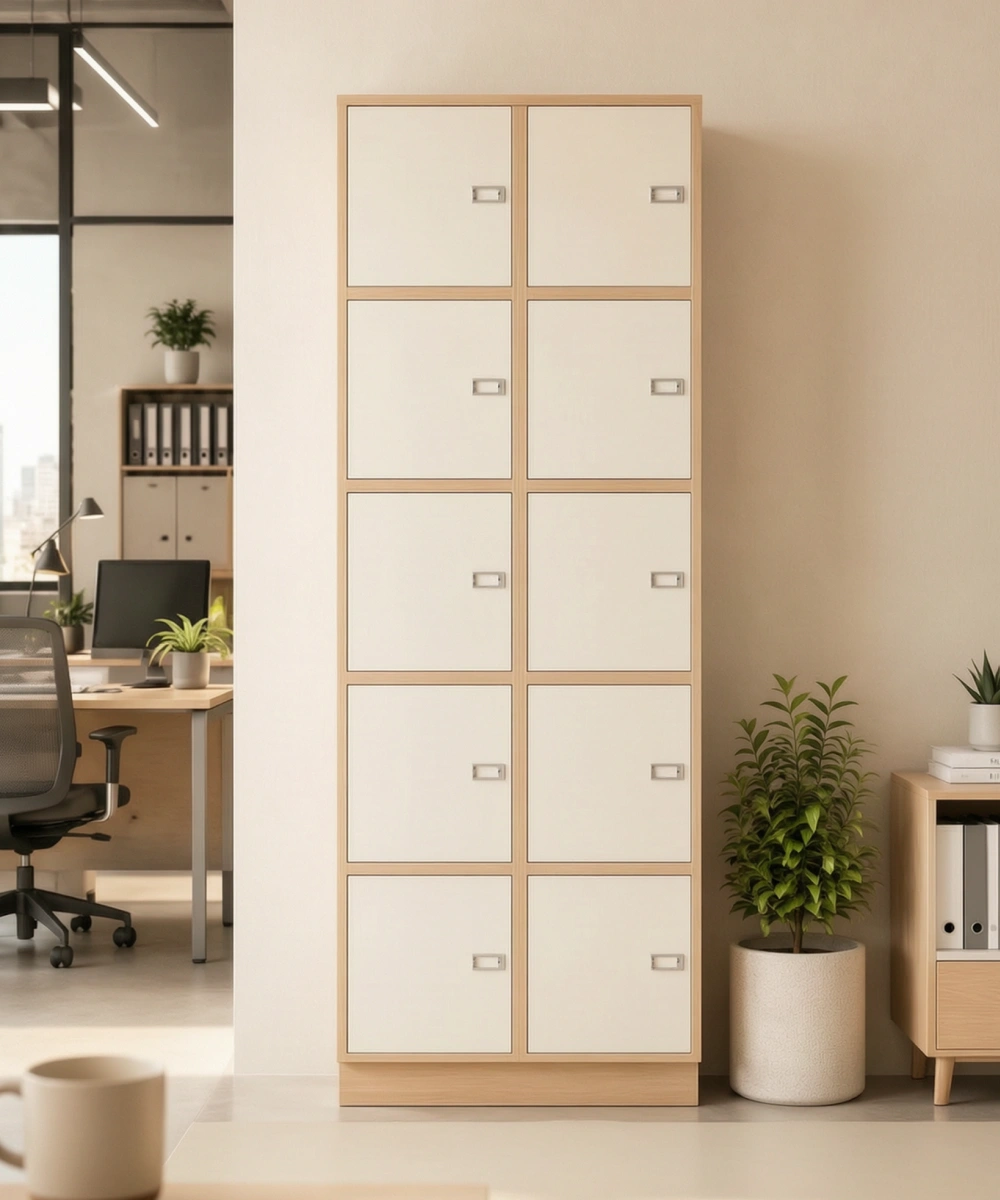 10 Door Office Locker Unit in the UAE, MDF Inset Storage 2000H