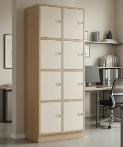 Two Compartment Office Locker Unit with 8 Inset Doors