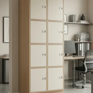 Two Compartment Office Locker Unit with 8 Inset Doors