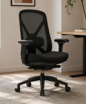 Ergonomic Chair CH-601B with Height-Adjustable Backrest and 95mm Foam Seat, No Headrest