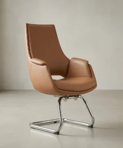 CH-301C Visitor Chair Dubai, High Quality PU, Chrome Bow Leg